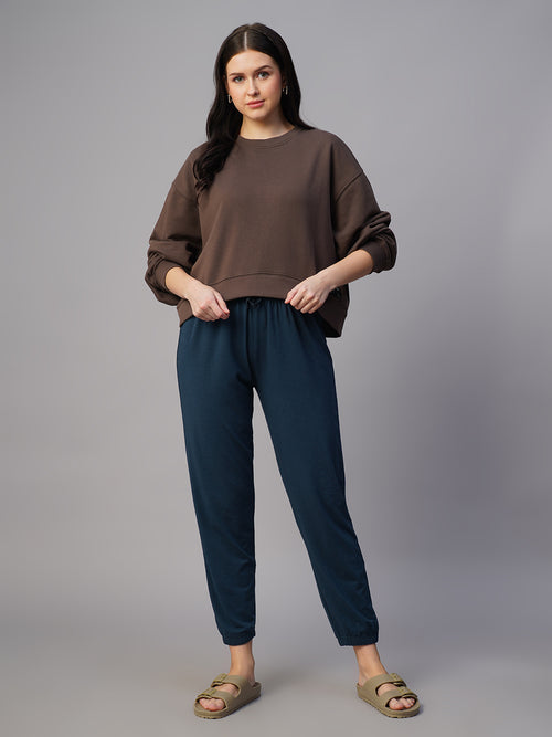 Women's Organic Cotton Regular Fit Sweatshirt Brown