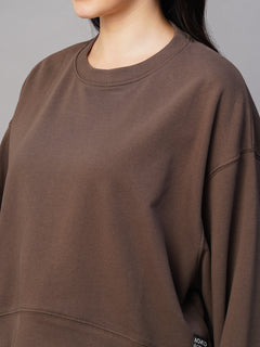 Women's Organic Cotton Regular Fit Sweatshirt Brown
