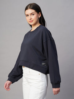 Women's Organic Cotton Regular Fit Sweatshirt Navy