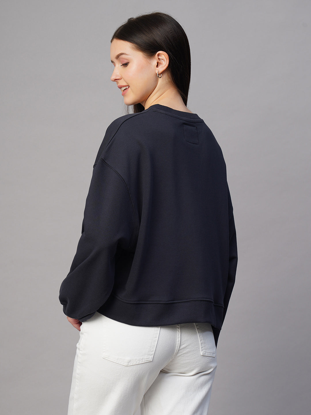 Women's Navy Organic Cotton Regular Fit Sweatshirt