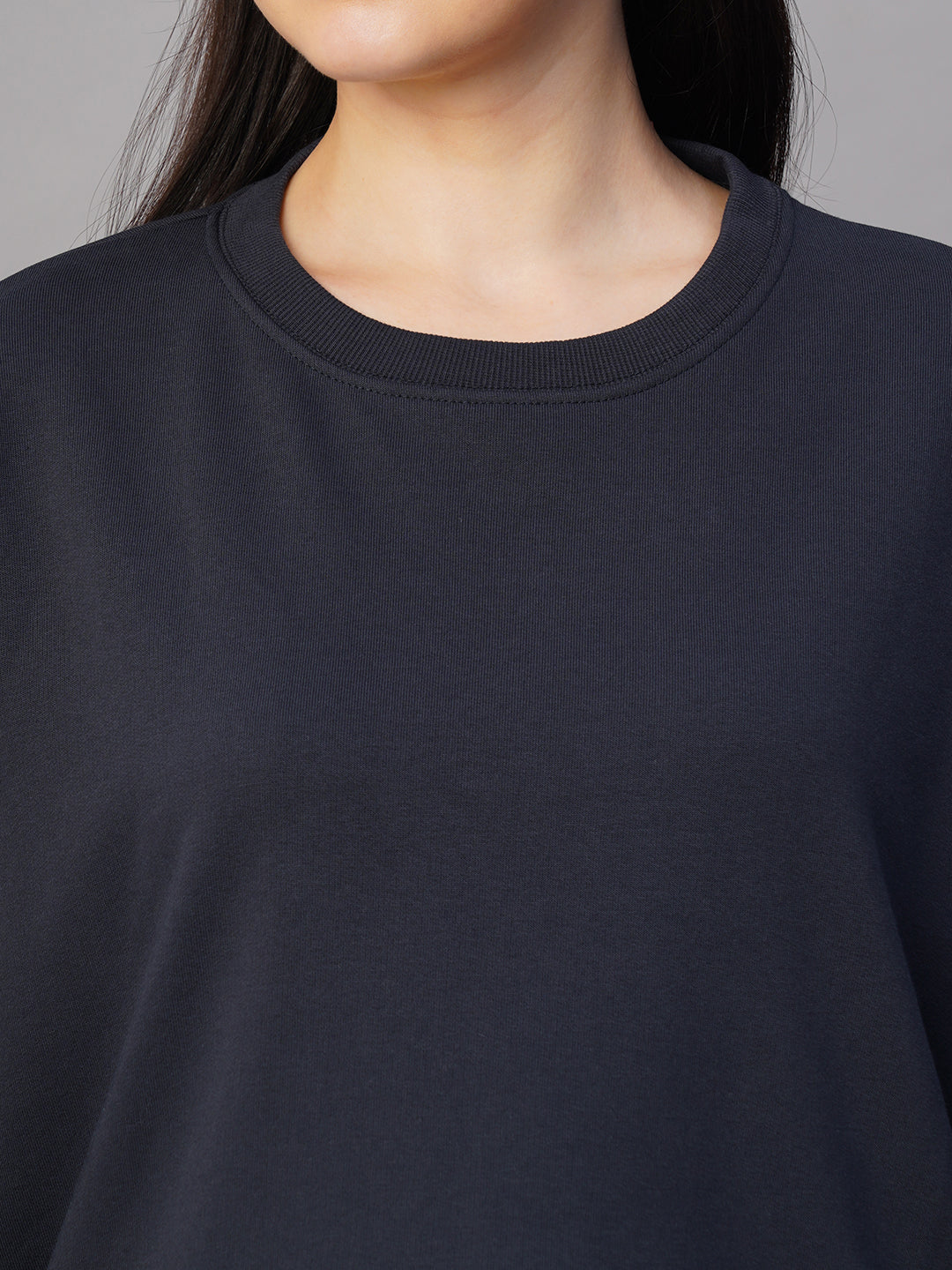 Women's Navy Organic Cotton Regular Fit Sweatshirt