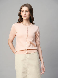 Women’s Cotton Viscose Regular Fit T-Shirt Pink