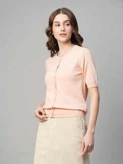 Women’s Cotton Viscose Regular Fit T-Shirt Pink