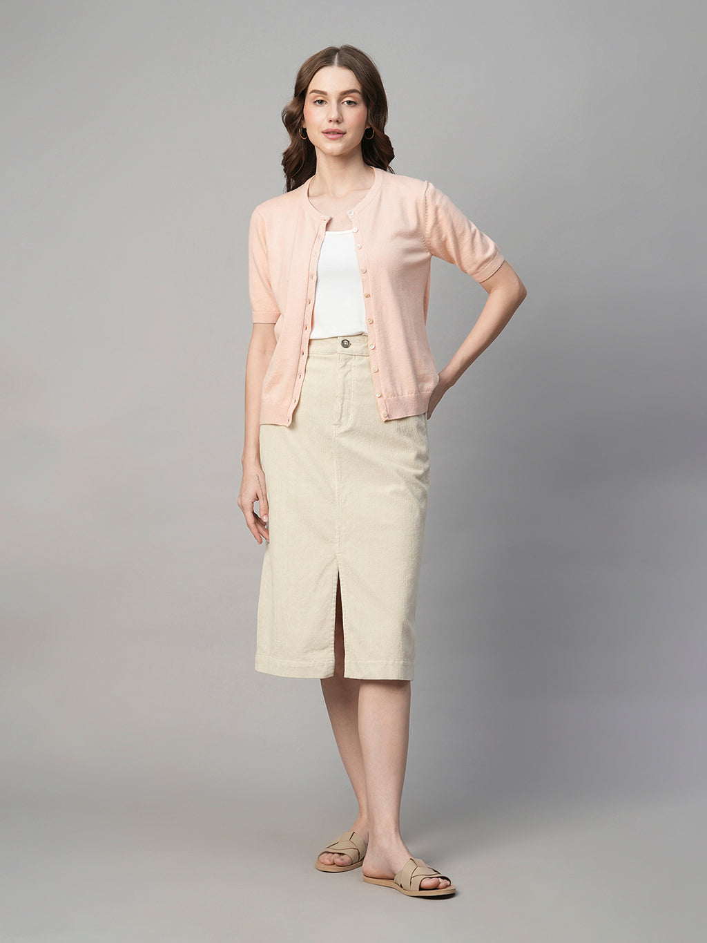 Women's Pink Cotton Viscose Regular Fit Tshirt
