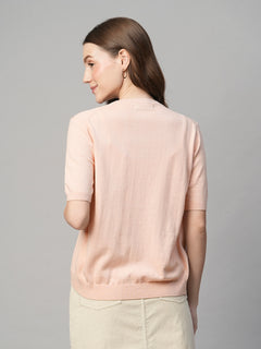 Women’s Cotton Viscose Regular Fit T-Shirt Pink