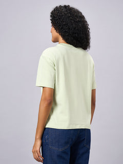 Women’s Cotton Elastane Regular Fit T-Shirt Green