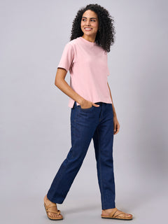 Women’s Cotton Elastane Regular Fit T-Shirt Pink