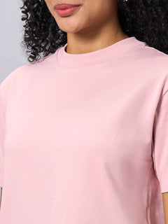 Women’s Cotton Elastane Regular Fit T-Shirt Pink