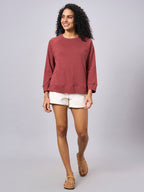 Women's Red 100% Organic Cotton Regular Fit Tshirt