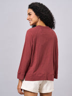 Women's Red 100% Organic Cotton Regular Fit Tshirt