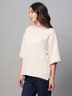 Women's Natural 100% Cotton Loose Fit Tshirt