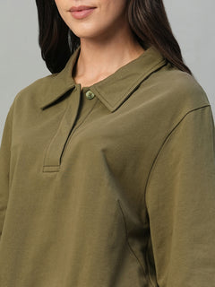 Women’s Cotton Elastane Regular Fit T-Shirt Dark Brown