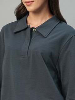 Women’s Cotton Elastane Regular Fit T-Shirt Navy