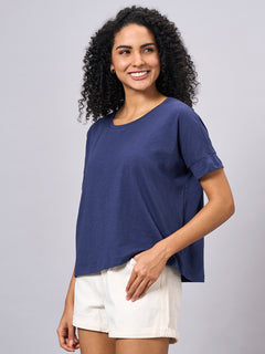 Women’s Organic Cotton Regular Fit Crew Neck T-Shirt Navy