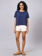 Women's Navy 100% Organic Cotton Regular Fit Tshirt
