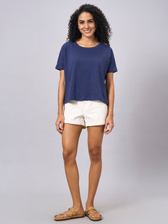 Women’s Organic Cotton Regular Fit Crew Neck T-Shirt Navy