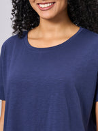 Women's Navy 100% Organic Cotton Regular Fit Tshirt