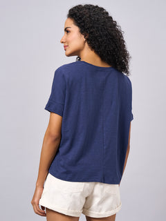 Women’s Organic Cotton Regular Fit Crew Neck T-Shirt Navy