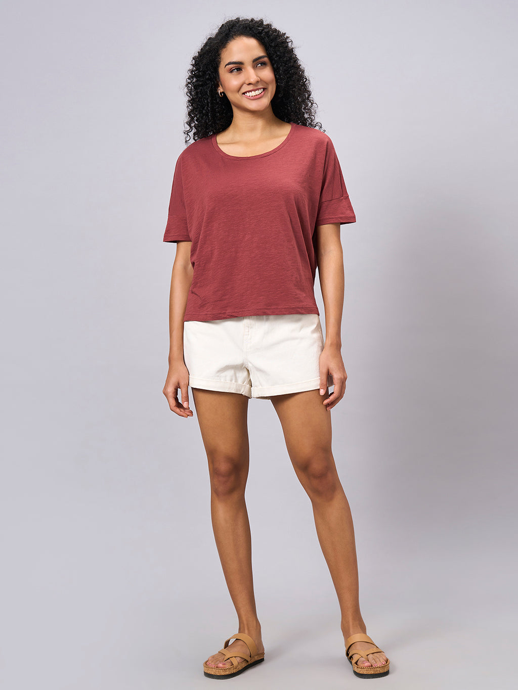 Women's Red 100% Organic Cotton Regular Fit Tshirt