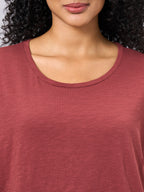 Women's Red 100% Organic Cotton Regular Fit Tshirt