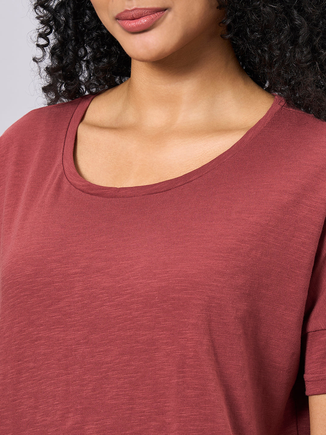 Women's Red 100% Organic Cotton Regular Fit Tshirt