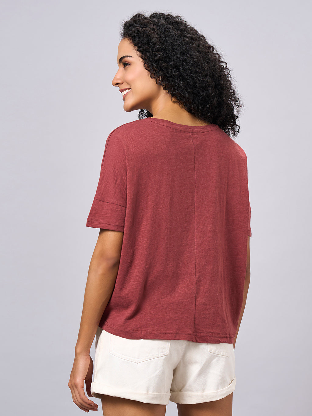 Women's Red 100% Organic Cotton Regular Fit Tshirt