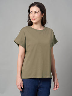 Women’s Cotton Loose Fit T-Shirt Khaki