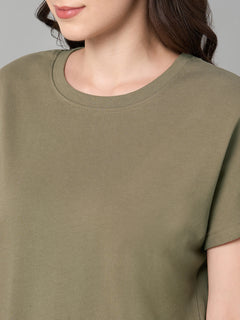 Women’s Cotton Loose Fit T-Shirt Khaki