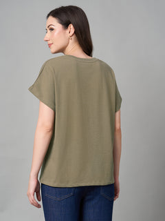 Women’s Cotton Loose Fit T-Shirt Khaki