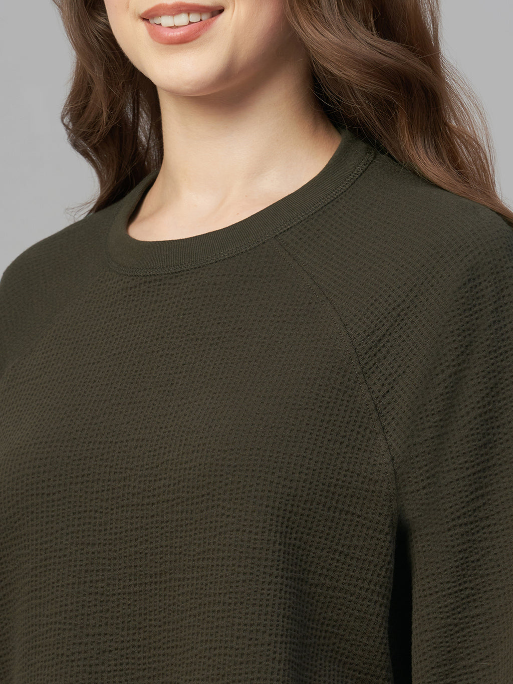 Women's Brown Cotton Elastane Loose Fit Tshirt