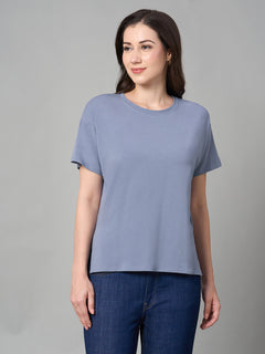 Women’s Cotton Bamboo Elastane Loose Fit T-Shirt Lavender