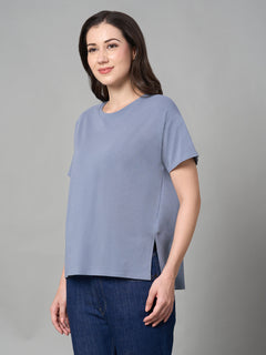 Women’s Cotton Bamboo Elastane Loose Fit T-Shirt Lavender