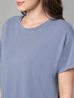 Women’s Cotton Bamboo Elastane Loose Fit T-Shirt Lavender