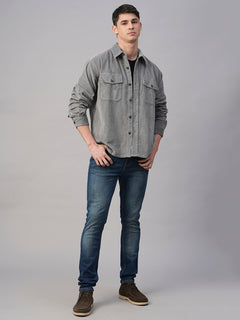 Men’s Cotton Regular Fit Jacket Grey