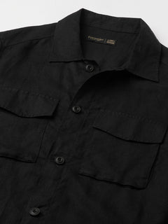 Men’s Linen Regular Fit Jacket Black