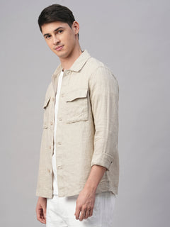Men’s Linen Regular Fit Jacket Natural