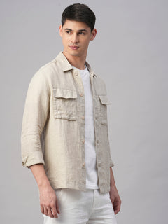 Men’s Linen Regular Fit Jacket Natural