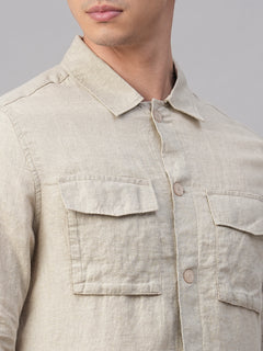 Men’s Linen Regular Fit Jacket Natural