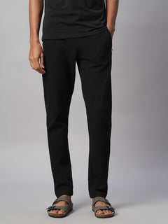 Men's 100% Cotton Regular Fit Knit pant Black