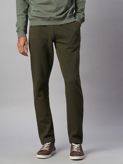 Men's 100% Cotton Regular Fit Knit pant Green