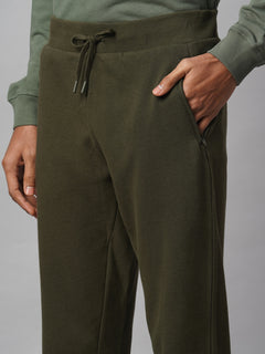 Men's 100% Cotton Regular Fit Knit pant Green
