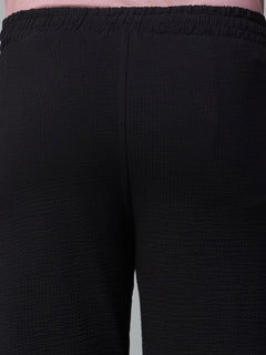 Men's Cotton Elastane Regular Fit Knit Shorts Black