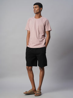 Men's 100% Cotton Regular Fit Knit Shorts Black