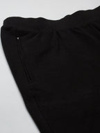 Men's Black 100% Cotton Regular Fit Knit Shorts