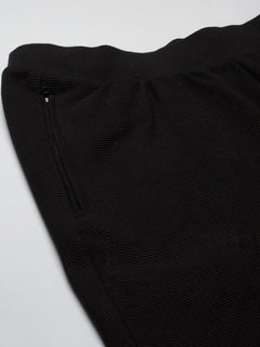 Men's 100% Cotton Regular Fit Knit Shorts Black