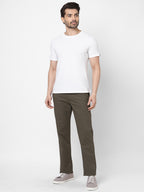 Men's Lycra Olive Regular Fit Pant Cotton