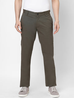 Men’s Lycra Cotton Regular Fit Pant Olive