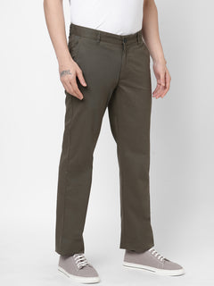 Men’s Lycra Cotton Regular Fit Pant Olive