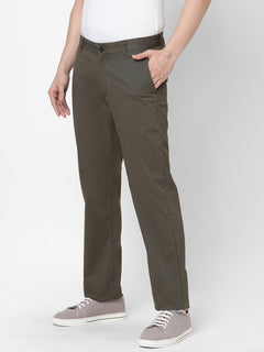 Men’s Lycra Cotton Regular Fit Pant Olive