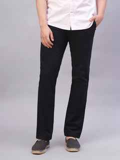 Men’s Cotton Lycra Regular Fit Side Pocket Pant Black